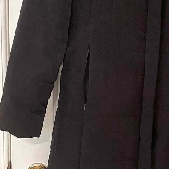 Nuage Real Fur Trim Hooded Coat Black Size M - Picture 7 of 16